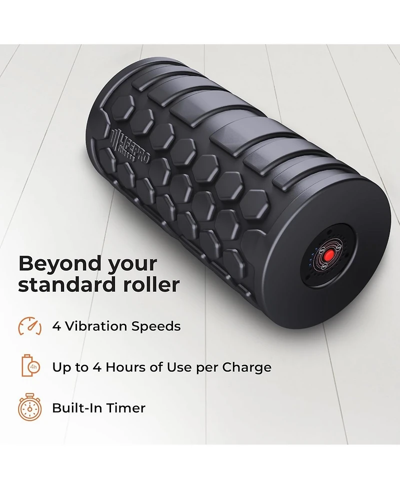 LifePro 4-Speed Vibrating Foam Roller for Muscle Recovery, Trigger Point Therapy, and Physical Therapy Exercises