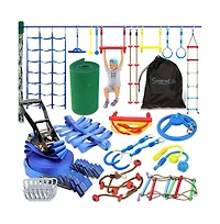 SereneLife 50 Ninja Warrior Obstacle Course Kit with 13 Accessories