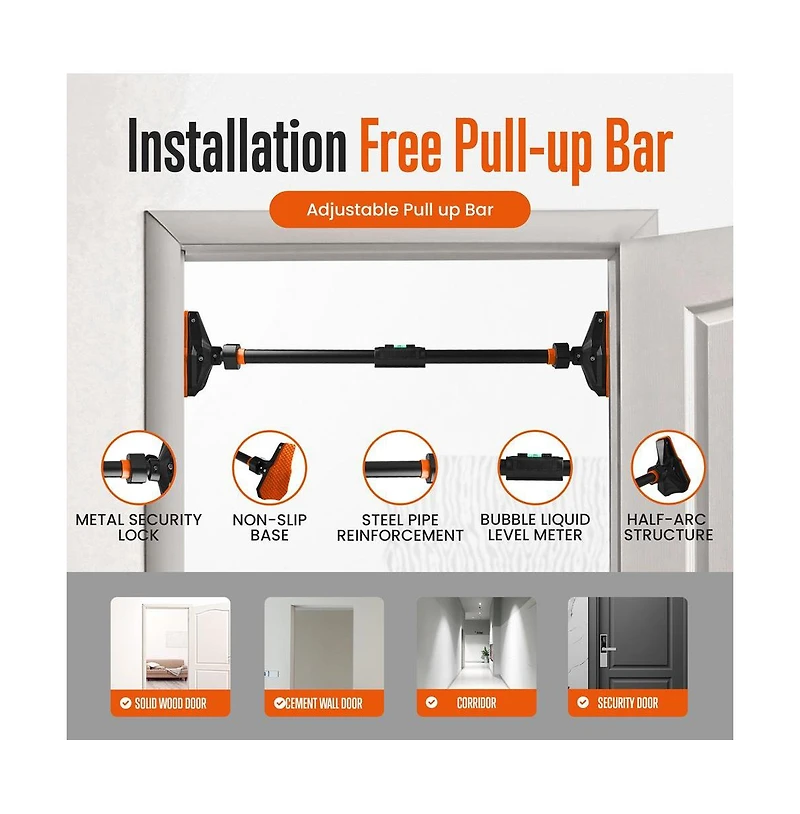 Squatz Adjustable Pull-Up and S-Type Push-Up Bars for Home Strength Training
