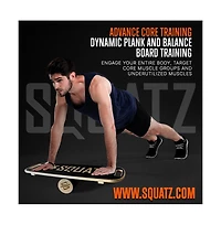 Squatz Wooden Balance Board with Glide Roller for Standing Desk and Core Workouts