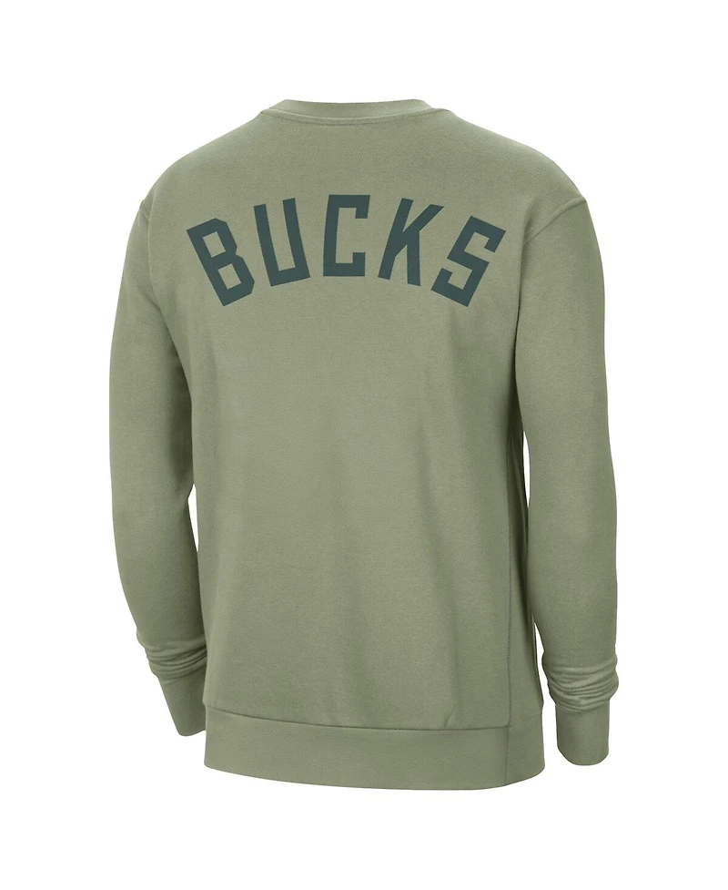 Jordan Men's Green Milwaukee Bucks Courtside Statement Edition Heavyweight Pullover Sweatshirt
