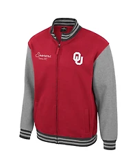 Colosseum Men's Crimson Oklahoma Sooners Ambi-Turner Full-Zip Varsity Jacket
