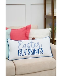 12" x 24" Spring "Easter Blessings" Embroidered Accent Throw Pillow