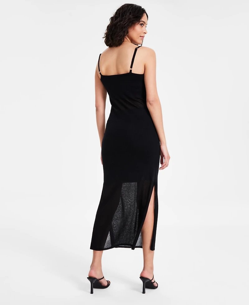 Bar Iii Women's Sleeveless Side-Slit Midi Sweater Dress, Exclusively at Macy's