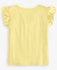 First Impressions Baby Girls Solid Pointelle Flutter-Sleeve Top, Exclusively at Macy's