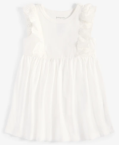 First Impressions Baby Girls Solid Eyelet-Flutter Dress, Exclusively at Macy's