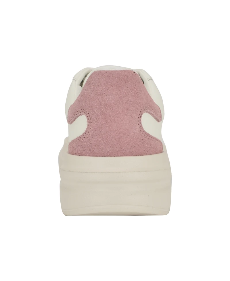 Guess Women's Elbina Contrast Heel Lace-Up Sneakers
