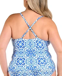 La Blanca Plus Alboran High-Neck Keyhole Tankini Top