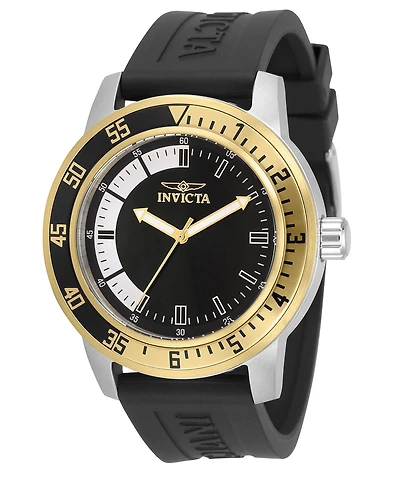 Invicta Men's 34097 Specialty Quartz 3 Hand Black, White Dial Watch