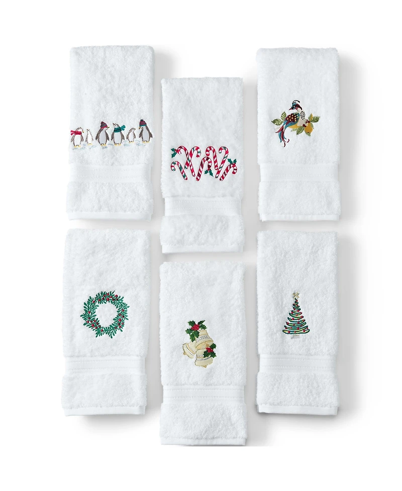Lands' End Seasonal Cotton Embroidered Hand Towel