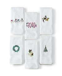 Lands' End Seasonal Cotton Embroidered Hand Towel