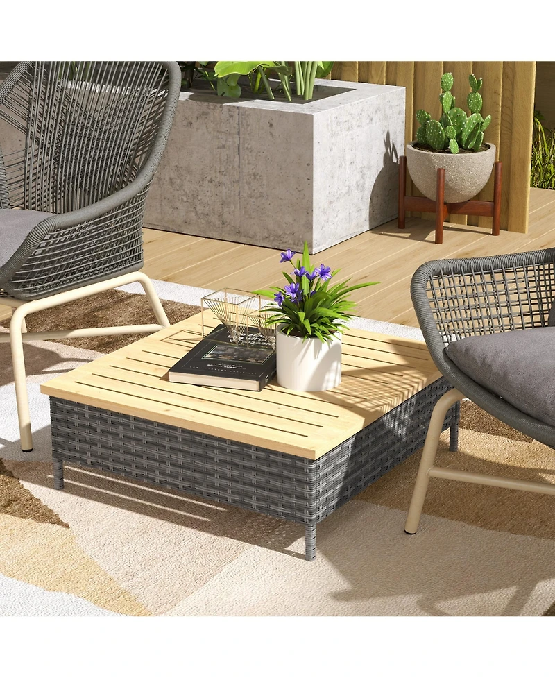 Outsunny Outdoor Side Table with Pe Rat