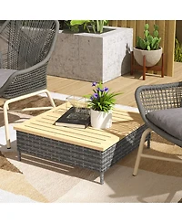 Outsunny Outdoor Side Table with Pe Rat