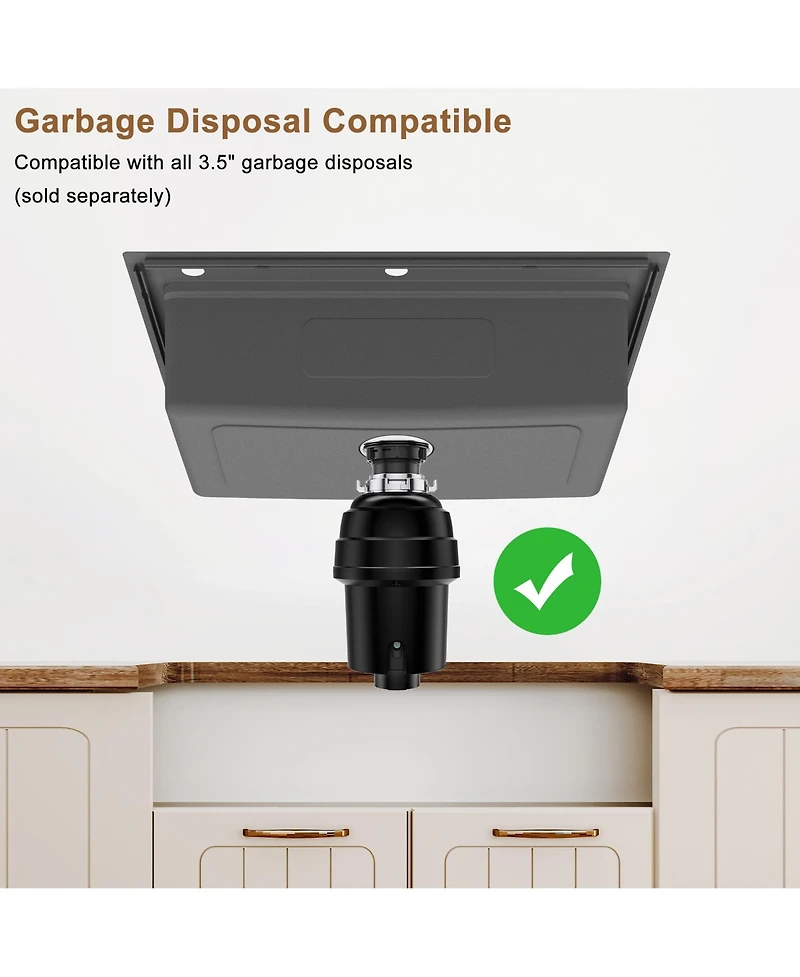 Casainc 33inch L x 22inch W Drop-in Kitchen Sink with Accessories