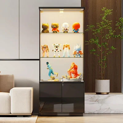 Vlsrka Wine Bar Storage Cabinet with Led Lights