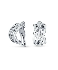 Bling Jewelry Classic Celtic Knot Clip-On Earrings Two Tone For Non-Pierced Ears Gold Plated