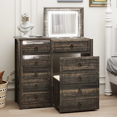 Vlsrka Vanity Makeup Desk with Mirror and Lights