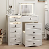 Vlsrka Vanity Makeup Desk with Mirror and Lights