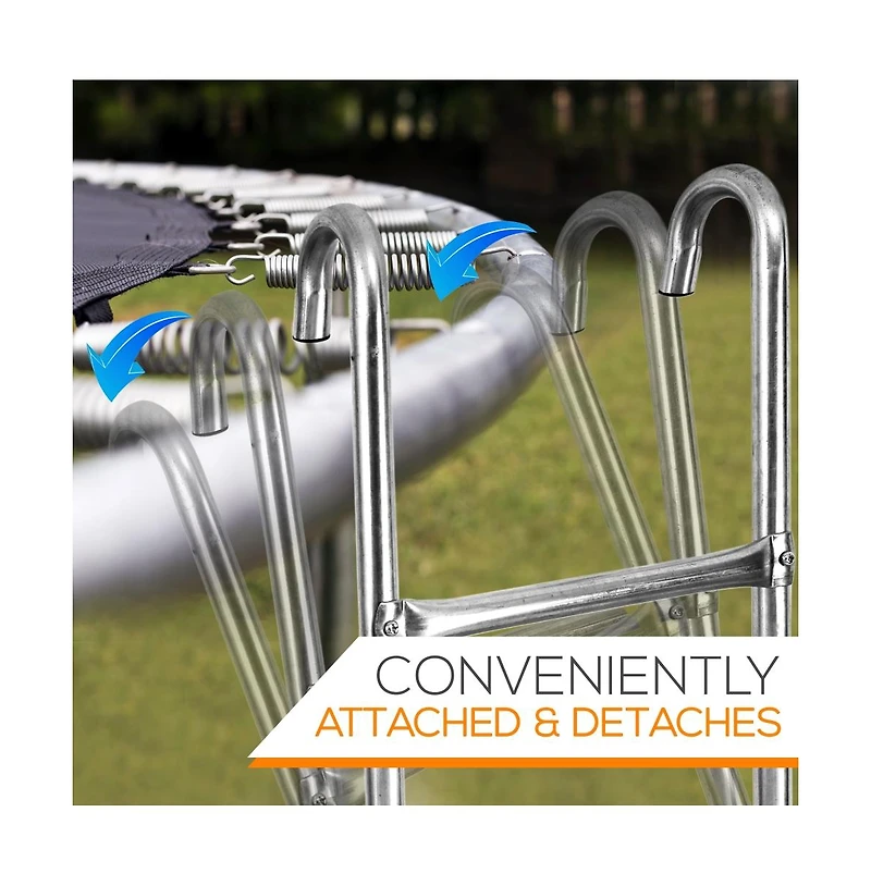 SereneLife Outdoor Trampoline Safety Ladder, Extra-Wide Footsteps