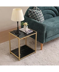 Kings Brand Furniture Lily Side End Table Nightstand with Shelf - Modern & Stylish Bedside Table with Storage Shelf