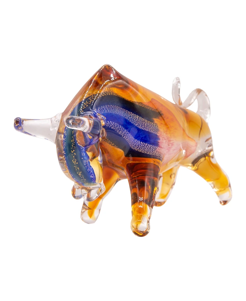 Dale Tiffany 7" Rave Bull Art Glass Figurine