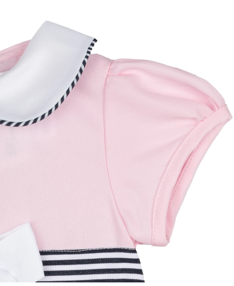 Rare Editions Baby Girl Sailor Dress with Matching Hat, 2-Piece Set