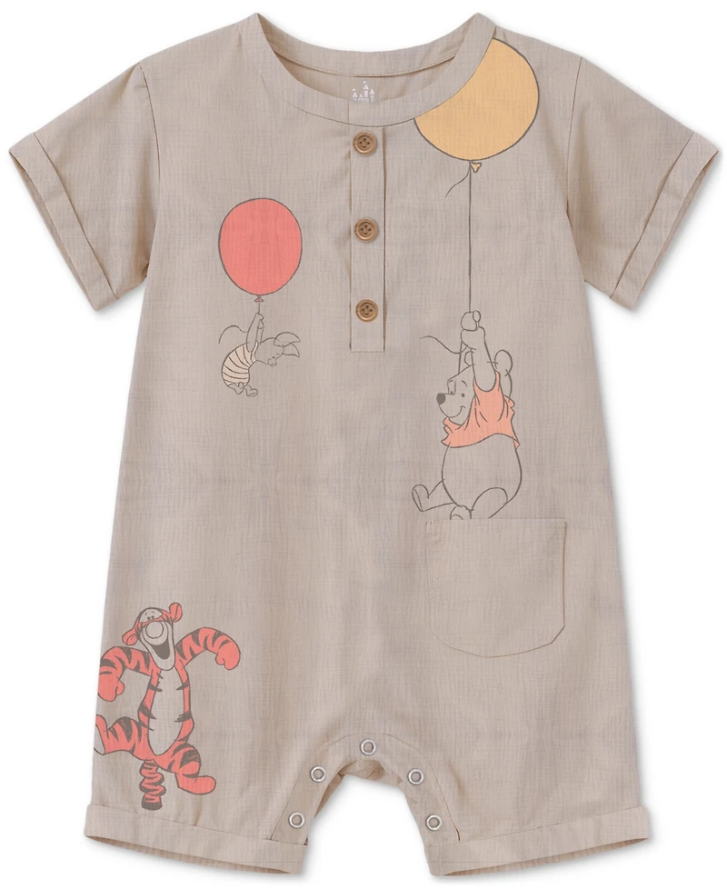 Disney Baby Winnie-the-Pooh Rompers, 2 Pack