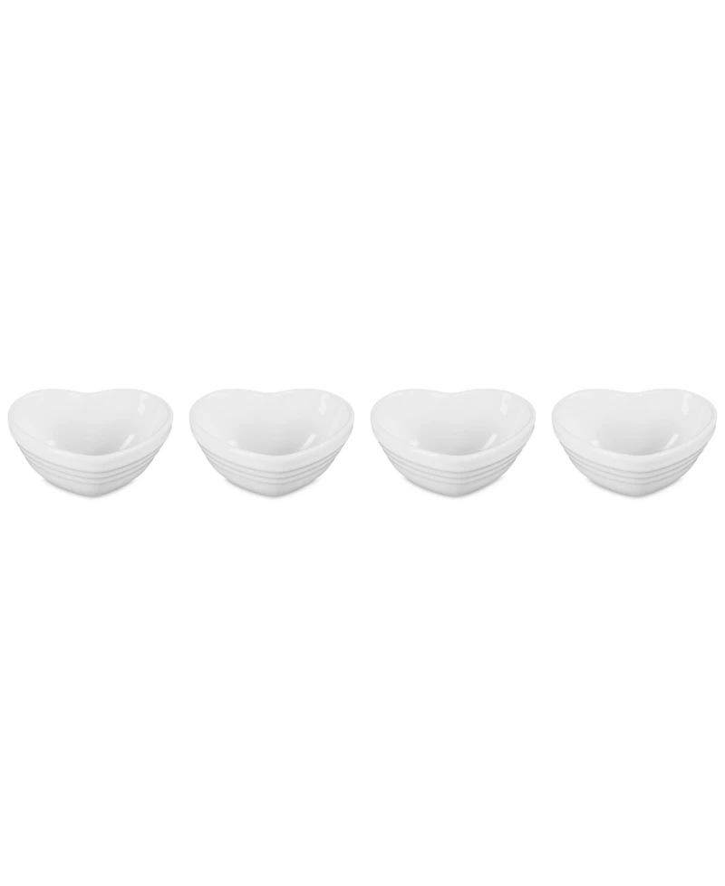 Le Creuset Stoneware Heart Mini Bowls, Set of 4