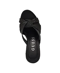 Guess Women's Eveh Knotted Jute Wrapped Platform Wedge Sandals