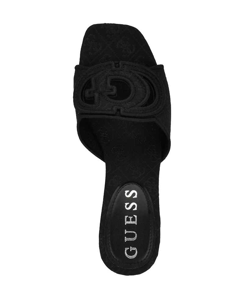 Guess Women's Galsee Quattro-g Cutout Block Heel Sandals