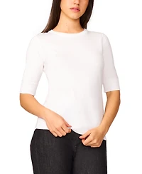 Melissa Paige Women's Crew-Neck Elbow-Sleeve Fine-Gauge Sweater