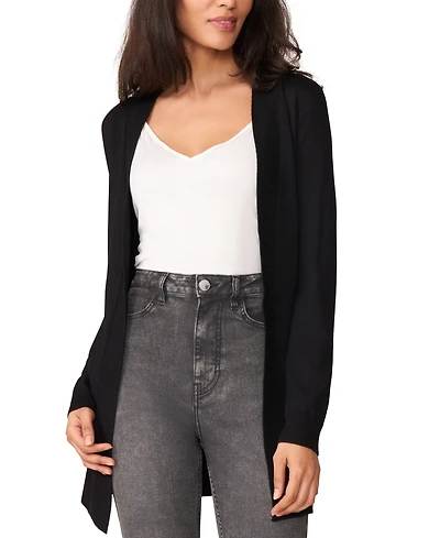 Melissa Paige Women's Cable-Trim Open-Front Long Cardigan