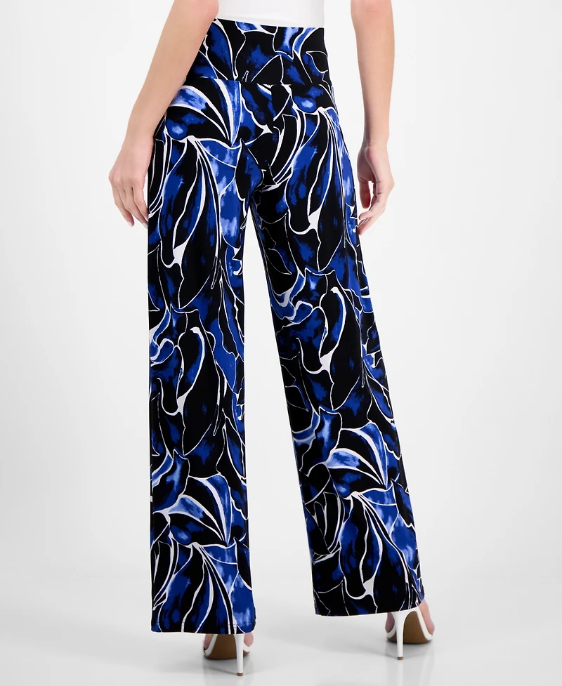 Anne Klein Petite High-Rise Pull-On Wide-Leg Pants