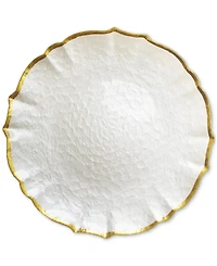 American Atelier Pearl & Gold Glass Charger Plate 13", Set of 4