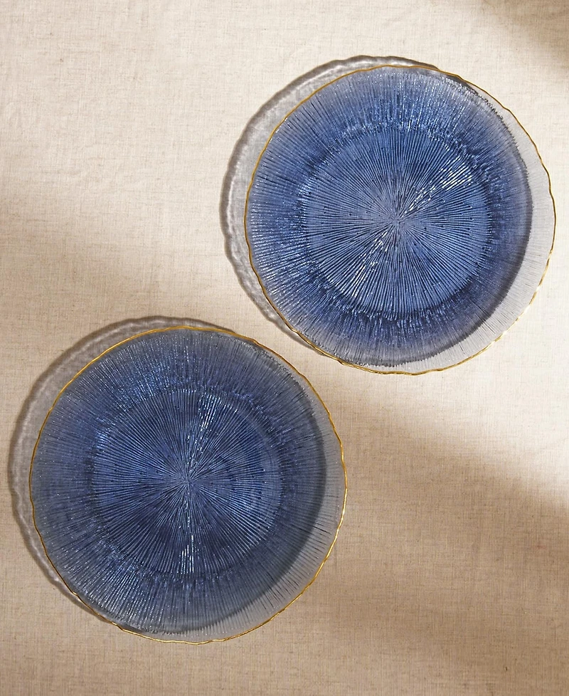 American Atelier Centro Blue Glass Charger Plates, Set of 4