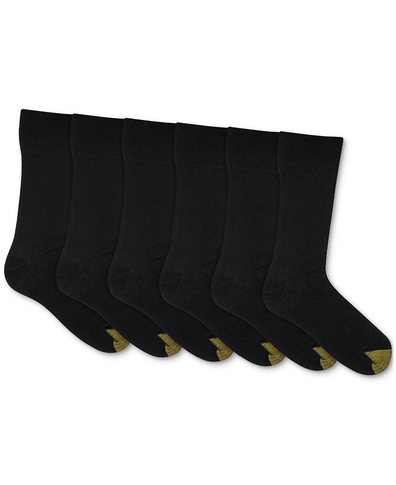 Gold Toe Men's 6-pack Cambridge Solid Crew Socks