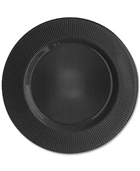 American Atelier Sunray Black Glass Charger Plate 13", Set of 4