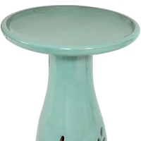 Outdoor Weather-Resistant Garden Patio Classic High-Fired Smooth Ceramic Hand-Painted Bird Bath