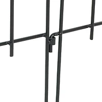 Bayonne 8' Set of 5 Steel Decorative Garden Fence Panels - 19" W x 19" H Per Panel - Black