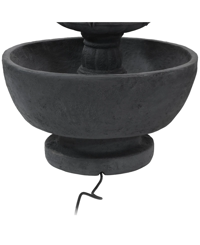 34"H Electric Polyresin 3-Tier Budding Fruition Outdoor Water Fountain