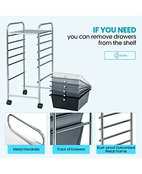 Gouun 6 Drawers Rolling Storage Cart Organizer-Mixed