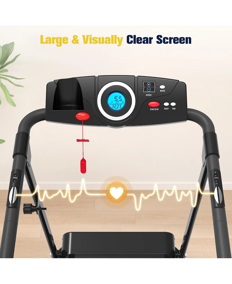 Redliro Walking Treadmill with Long Handrails 300lbs Capacity Recovery Fitness Exercise Machine for Seniors