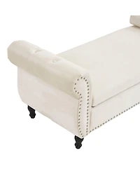Velvet Storage Ottoman Bench with Pillow, Stylish Footrest and Hidden for Living Room, Bedroom, or Entryway-The Pop Home