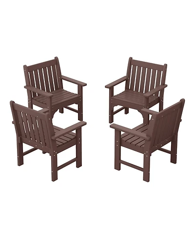 WestinTrends Outdoor Patio Hdpe Adirondack Dining Arm Chairs (Set of