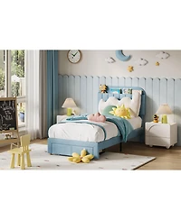 gaomon Twin Size Bed Frames with Storage Headboard