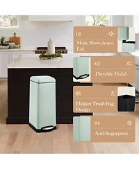 gaomon 8 Gallon (30L) Step Trash Can, Stainless Steel Bathroom Garbage Can