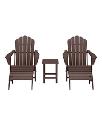 WestinTrends 5-Piece Adirondack Chair with Folding Ottoman and Table Set