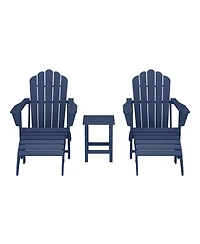 WestinTrends 5-Piece Adirondack Chair with Folding Ottoman and Table Set