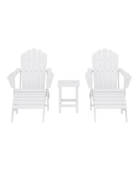 WestinTrends 5-Piece Adirondack Chair with Folding Ottoman and Table Set