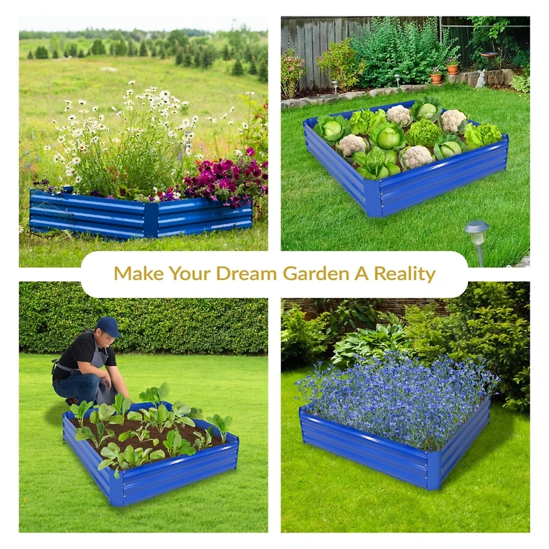 Galvanized Rectangle Raised Garden Bed